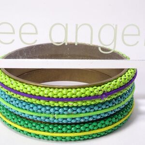 Lee angel Neiman Marcus Enamel Mesh Ribbon Bangle Bracelet Set NWT 200
